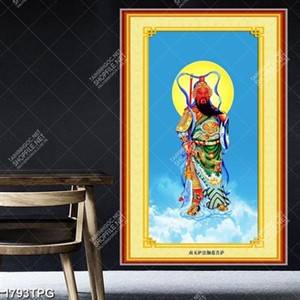 Tranh Quan Công mặt đỏ file psd