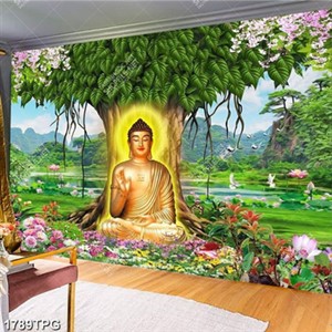 Tranh Phật Thích Ca và bồ đề file psd