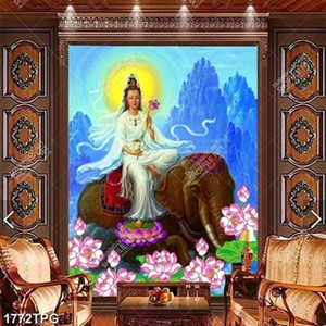 Tranh Quan Thế Âm Bồ Tát in uv đẹp