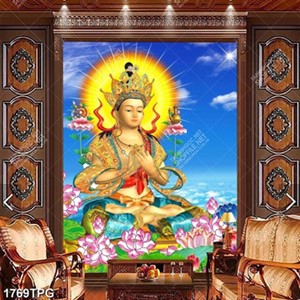 Tranh Phật và hoa Sen chất lượng