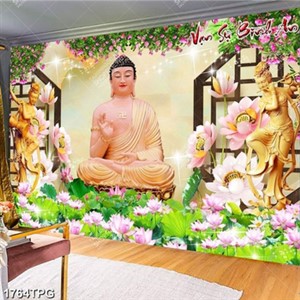 Tranh thờ Phật A Di Đà giả ngọc đẹp