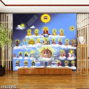 Tranh các vị Bồ Tát trên trời file psd