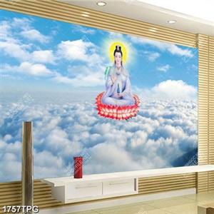 Tranh Quan Âm Bồ Tát trên trời