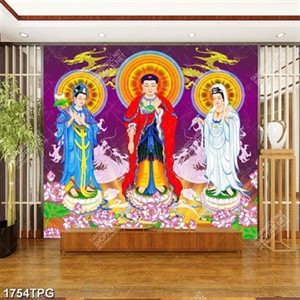 Tranh Tây Phương Tam Thánh đẹp