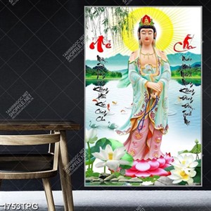 Tranh tượng Quan Âm Bồ Tát và thư pháp Cha Mẹ