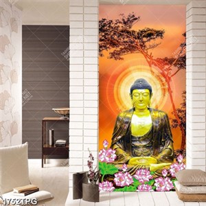Tranh tượng Phật và hoa Sen chất lượng cao