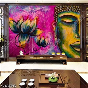 Tranh sơn dầu mặt Đức Phật đẹp