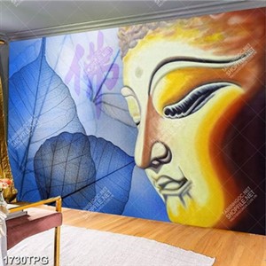 Tranh tượng Phật và lá bồ đề đẹp