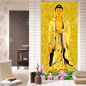 Tranh Phật A Di Đà nền mạ vàng đẹp
