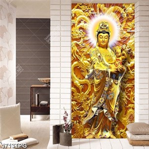 Tranh điêu khắc tượng Bà Quan Âm và tiên đồng