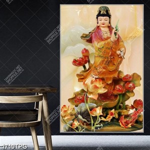 Tranh giả ngọc Phật Bà Quan Âm chất lượng cao