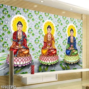 Tranh 3 tượng A Di Đà đẹp file layer