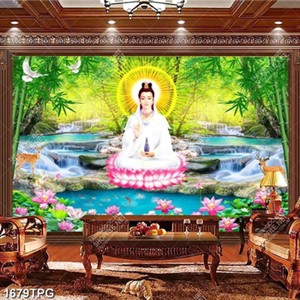 Tranh Phật Bà trên thác file psd