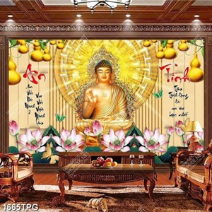 Tranh thờ PhậạtA Di Đà và thư pháp