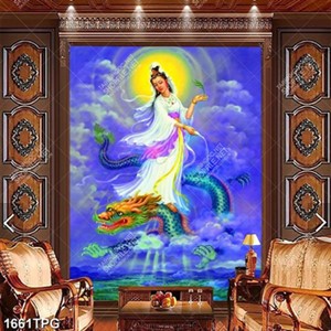 Tranh Bồ Tát cưỡi rồng chất lượng