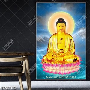 Tranh Phật Như Lai trên trời