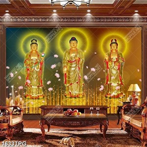 Tranh in chất lượng tượng Tây Phương Tam Thánh