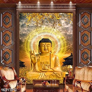 Tranh Đức Phật trên núi vàng file psd
