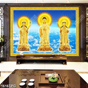 Tranh Tây Phương Tam Thánh đẹp file gốc