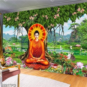 Tranh Đức Phật và cây bồ đề chất lượng cao file psd