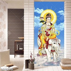 Tranh Phổ Hiền Bồ Tát trên trời chất lượng cao