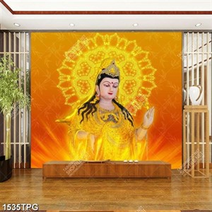 Tranh Phật Bà Quan Âm mạ vàng đẹp
