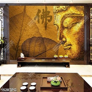 Tranh trúc chỉ tượng Đức Phật đẹp