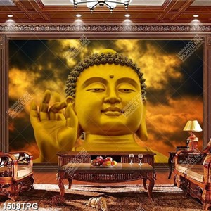 Tranh Tượng Phật A Di Đà kích cỡ lớn in kính đẹp