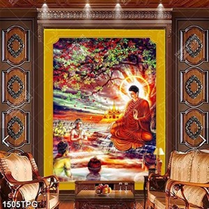 Tranh Phật Thích Ca giảng kinh cho dân chúng