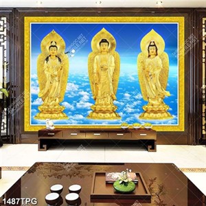 Tranh tượng Tam Thánh mạ vàng chất lượng cao