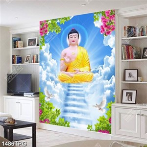 Tranh Tượng Phật trên trời chất lượng cao file psd