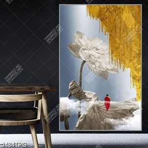 Tranh ghép Hoa Sen và Sư thầy