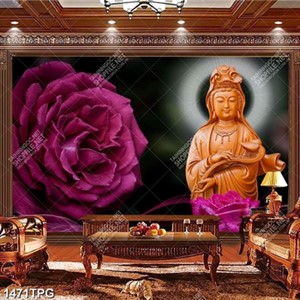 Tranh Phật chất lượng cao và hoa hồng