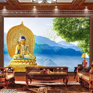 Tranh Tượng Phật cầm Sen đẹp