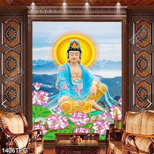 Tranh Bồ Tát và Sen