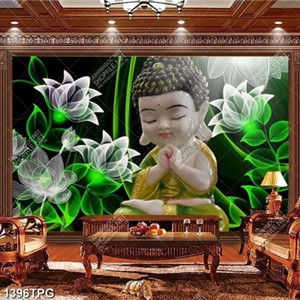 Tranh tượng Phật và hoa Sen