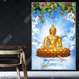 Tranh Phật A Di Đà mạ vàng chất lượng cao