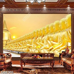 Tranh tường Tượng Phật A Di Đà mạ vàng