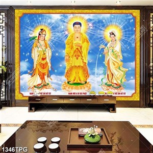 Tranh Tranh Tây Phương Tam Thánh chất lượng cao