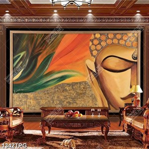 Tranh sơn dầu mặt Phật chất lượng cao