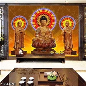 Tranh Phật A Di Đà và Địa Tạng Vương Bồ Tát