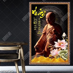 Tranh Phật và thư pháp chữ nhẫn