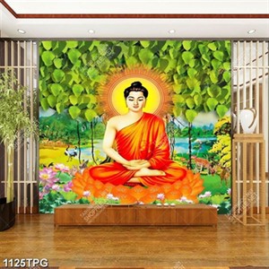 Tranh Phật dưới cây bồ đề