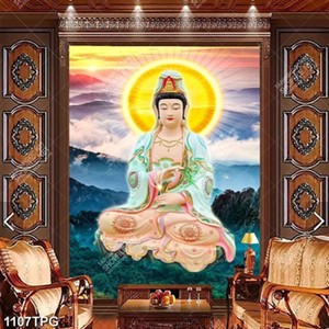 Tranh Phật Quan Âm chất lượng cao in kính đẹp