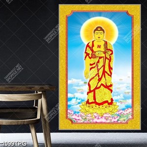 Tranh Phật Tổ mạ vàng