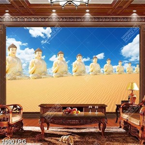 Tranh Tượng Phật Thích Ca trên cát