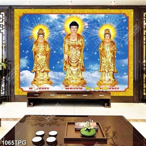 Tranh 3 Tượng Phật bằng vàng