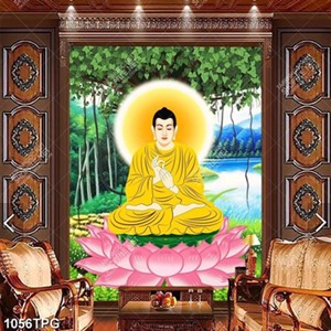 Tranh vẽ Phật dưới gốc bồ đề