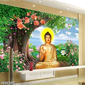 Tranh tượng Phật Tổ dưới cây bồ đề