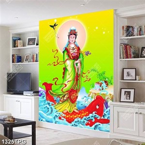 Tranh Phật Quan Âm Bồ Tát in kính chất lượng cao